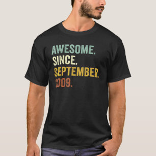 13 Year Old Awesome Since September 2009 13th Bda T-Shirt