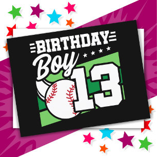 13 Year Old Baseball Party Theme 13th Birthday Boy Postcard
