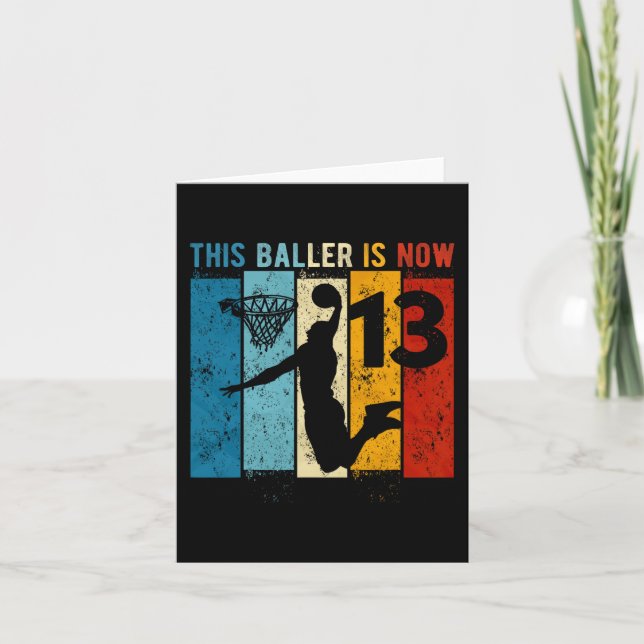 13 Year Old Basketball 13th Birthday Boy  Card (Front)