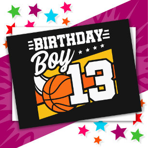 13 Year Old Basketball Party 13th Birthday Boy Postcard