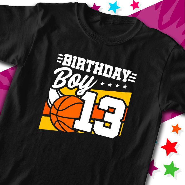 13 Year Old Basketball Party 13th Birthday Boy T-Shirt (Creator Uploaded)