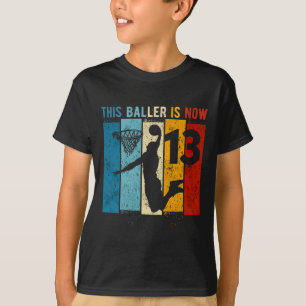 13 Year Old Bysketbyll 13th Birthday Boy T-Shirt