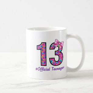 13 Year Old Coquette Bow Official Teenager 13th Bi Coffee Mug