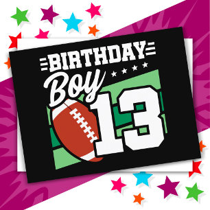 13 Year Old Football Party Theme 13th Birthday Boy Postcard