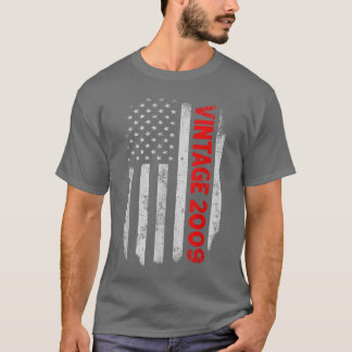 13 Year Old Gifts Vintage 2009 American Flag 13th  T-Shirt