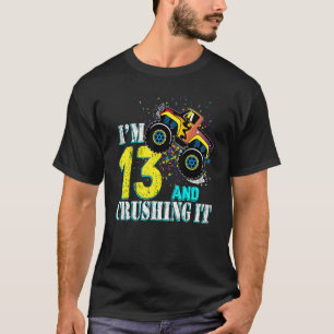 13 Year Old Girl 13th Birthday Monster Truck Boy C T-Shirt