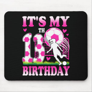13 Year Old Girl Birthday Soccer Themed Party 13th Mouse Pad