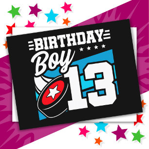 13 Year Old Hockey Party Theme 13th Birthday Boy Postcard