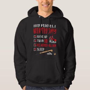 13 Year Old Ice Hockey Birthday Party 13th Boy Bda Hoodie
