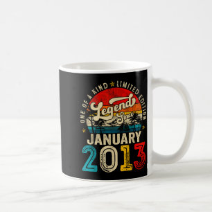 13 Year Old Legend Since January 2013 13th Birthda Coffee Mug