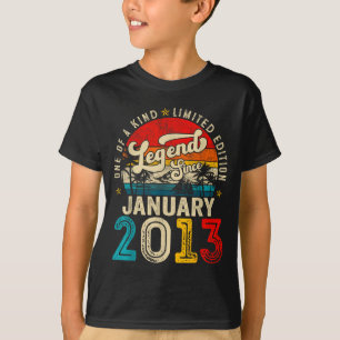 13 Year Old Legend Since January 2013 13th Birthda T-Shirt