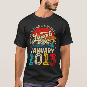 13 Year Old Legend Since January 2013 13th Birthda T-Shirt