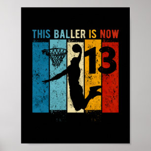 13 Year Old Sketll 13th Birthday Boy  Poster