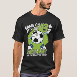 13 Year Old Soccer Player Boy 13th Birthday Soccer T-Shirt