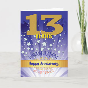 13 Year Recovery Anniversary Bold Numeral Card