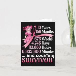 13 Years 156 Months And Counting Breast Cancer Sur Card