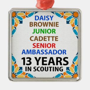 13 Years in Scouting for Girls Metal Ornament