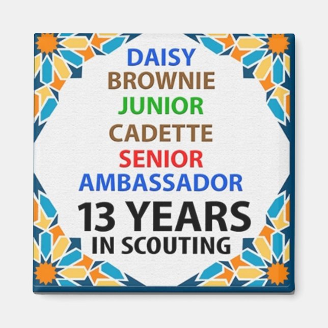 13 Years in Scouting Magnet (Front)