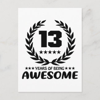 13 Years of being Awesome Postcard