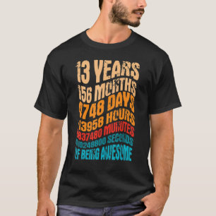 13 Years Old 13th Birthday Cool Vintage Retro 156  T-Shirt