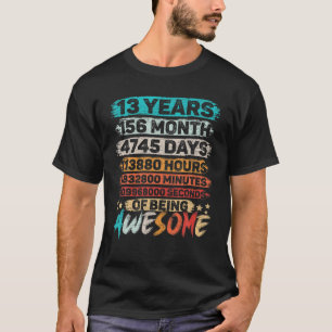 13 Years Old 13Th Birthday Funny Vintage Retro Cou T-Shirt