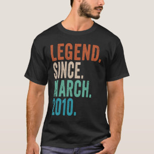 13 Years Old 13th Birthday Legend Since March 2010 T-Shirt