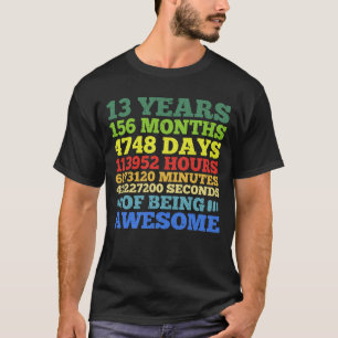 13 Years Old 156 Months Vintage 13th Birthday T-Shirt