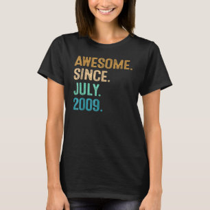 13 Years Old Awesome Since July 2009 13th Birthda T-Shirt