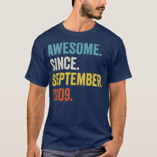 13 Years Old Awesome Since September 2009 13th Bir T-Shirt