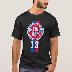 13 Years Old Birthday Boy Red And Blue 313 Area Ba T-Shirt