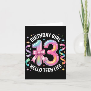 13 Years Old Birthday Teenager. 13th Birthday Girl Card