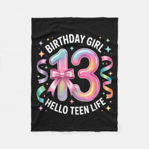 13 Years Old Birthday Teenager. 13th Birthday Girl Fleece Blanket