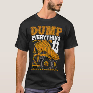 13 Years Old Construction Vehicle 13th Birthday Te T-Shirt