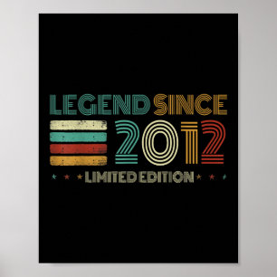 13 Years Old Legend Since 2012 13th Birthday Poster