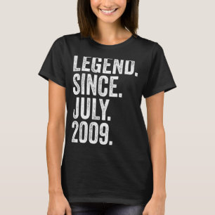 13 Years Old Legend Since July 2009 13th Birthday T-Shirt