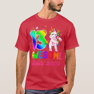 13 Years Old Unicorn Flossing 13th Birthday Girl U T-Shirt