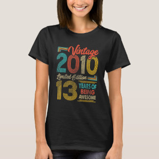 13 Years Old Vintage 2010 13th Birthday T-Shirt