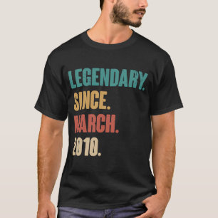 13 Years Old Vintage 2010 Birthday March 13th Deco T-Shirt