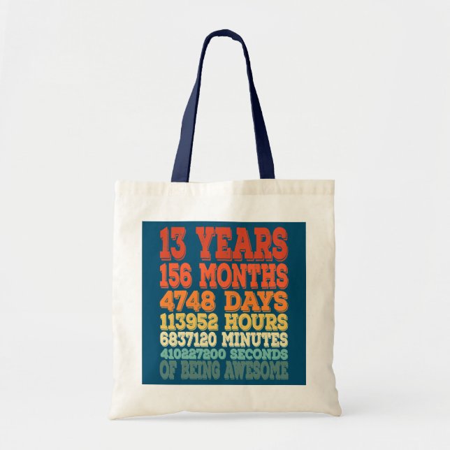 13 yo girl gifts ideas 13th years boy teenager tote bag (Front)