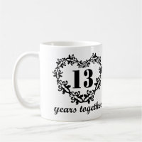 13th Anniversary 13 Years Together Heart Gift Mug