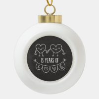 13th Anniversary Gift Chalk Hearts