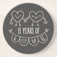 13th Anniversary Gift Chalk Hearts