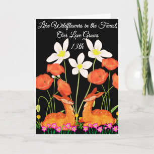 13th Anniversary Wildflower Forest Love Husband Card
