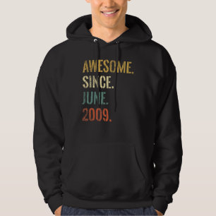 13th Birthday 13 Year Old Awesome Since June 2009 Hoodie