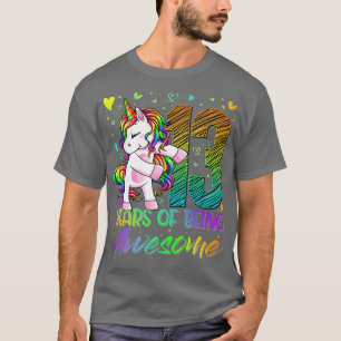 13th Birthday 13 Year Old Girl Flossing Unicorn P T-Shirt