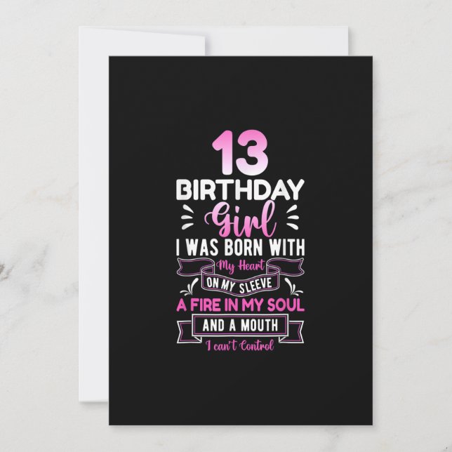13th Birthday 13 Years Girls Funny Teenager Birthd Invitation (Front)