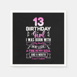13th Birthday 13 Years Girls Funny Teenager Birthd Napkin