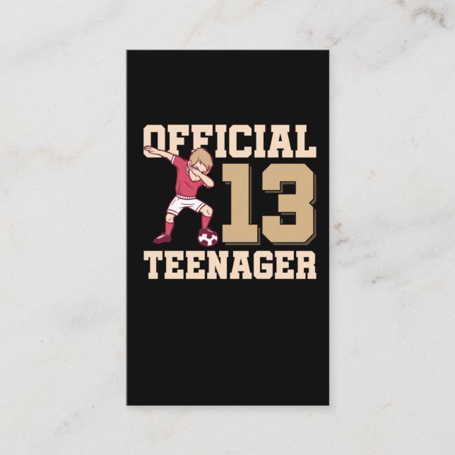 13th Birthday 2008 Dabbing Boy Football Teenager Business Card (Front)