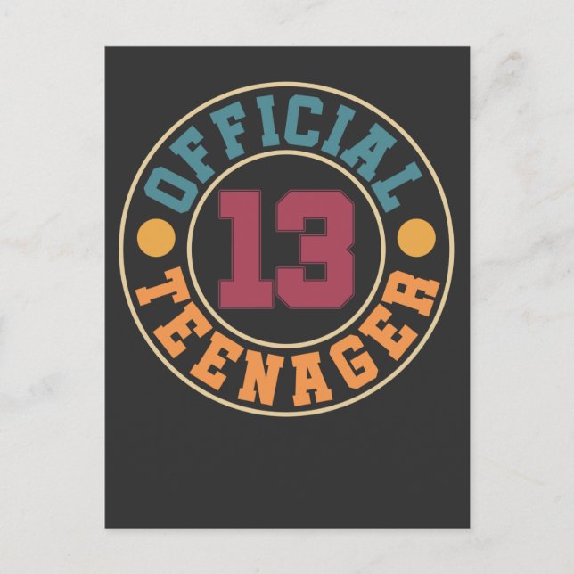 13th Birthday 2008 Vintage Official Teenager Postcard (Front)
