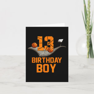 13th Birthday Basketball Jersey 13 Year Old Boy Bo Card
